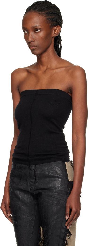 Linne Rick Owens Rick Owens Concordians Runway Ribbed Tube Top Svart | RO02E4674 WS, 3