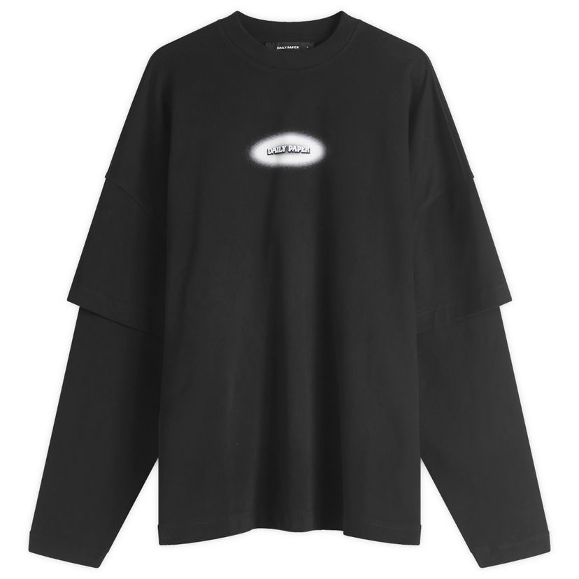 T-shirt DAILY PAPER Daily Paper Layered T-Shirt, Size Medium Svart | 2511091
