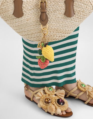 Nyckelringar Dolce & Gabbana Dolce & Gabbana Fruit Shaped Metal and Raffia Keychain Flerfärgad | BI3410AK3748J901, 1