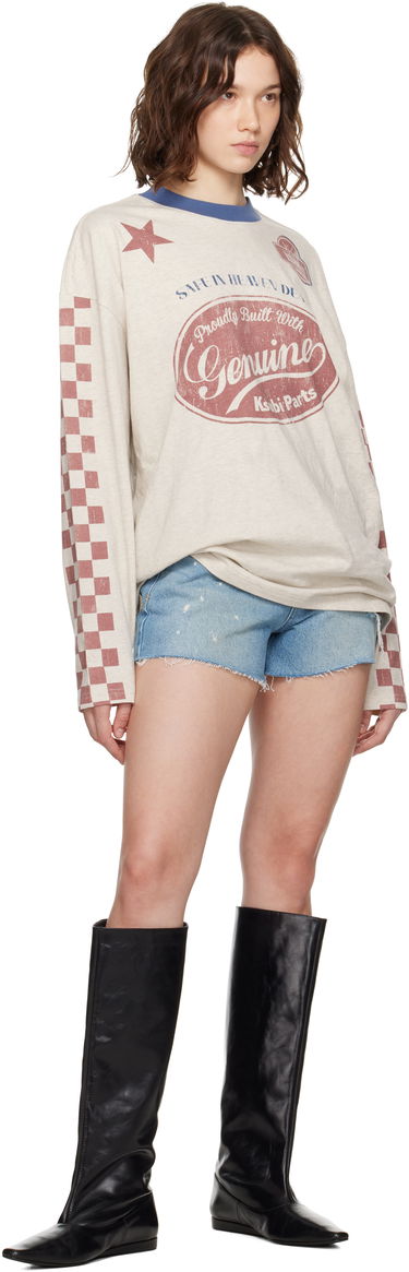 T-shirt Ksubi Ksubi Pitt Lane Boyfriend Long Sleeve T-Shirt Beige | WPF25TE006, 3