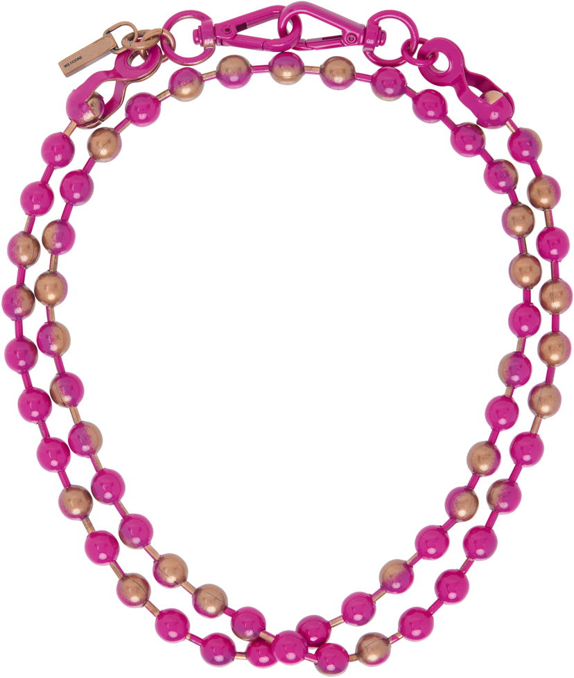 Halsband We11done We11done Ball Chain Necklace Rosa | WD-AJ0-25-588-U-PK