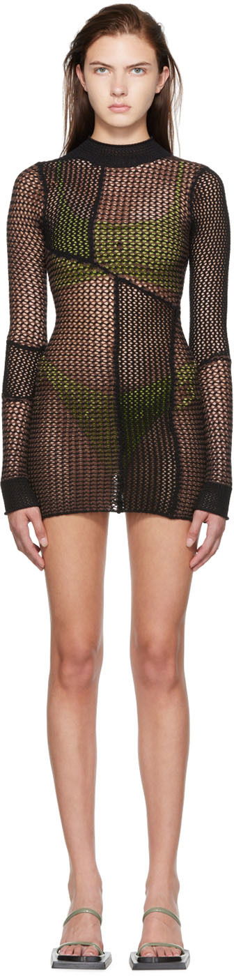 Klä GUIZIO Guizio Fishnet Mini Dress Svart | CMD 2