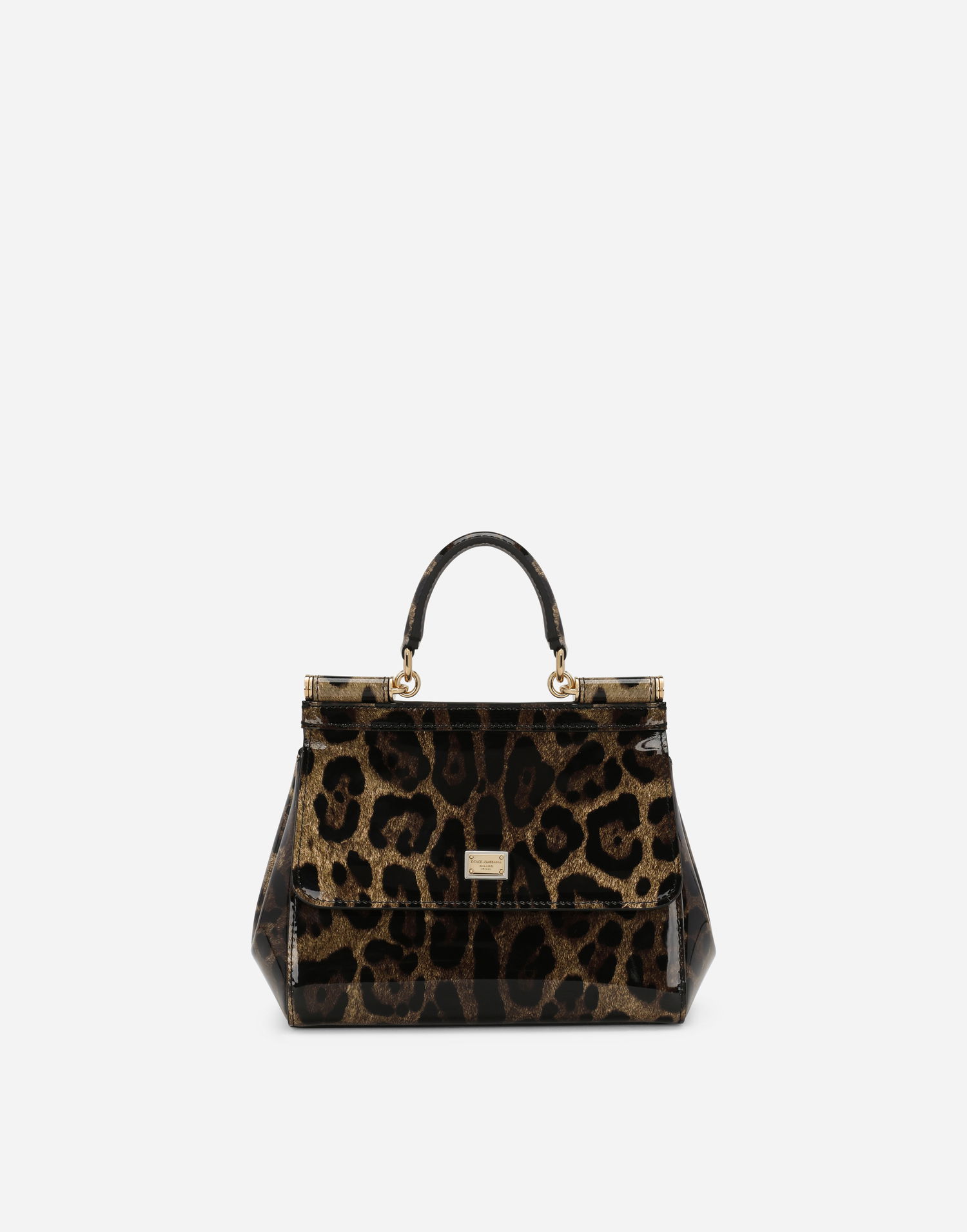 Handväska Dolce & Gabbana Dolce & Gabbana Leopard Print Patent Leather Sicily Handbag Flerfärgad | BB6003AM568HA93M, 0