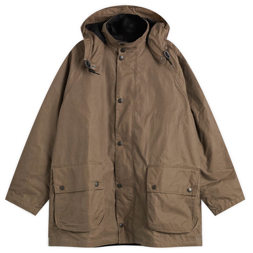 Parkas Barbour Margaret Howell Stand Collar Wax Parka Jacket, Size Large Brun | MWX2513OL52
