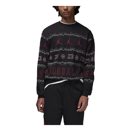 Sweater Jordan Fleece Crew Holiday Svart | FD7464-010