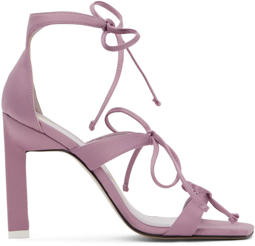 Tillbehör The Attico Attico Aria Lace-Up Heeled Sandals Purpur | 227WS518 V015