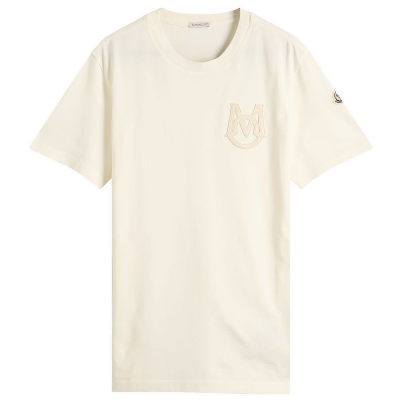 T-shirt Moncler Men's Short Sleeve Logo T-Shirt, Size Large, Moncler Vit | 8C000-34-8390T-032