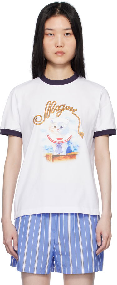 T-shirt MSGM White Graphic Print T-Shirt Vit | 3841MDM152 257002, 0