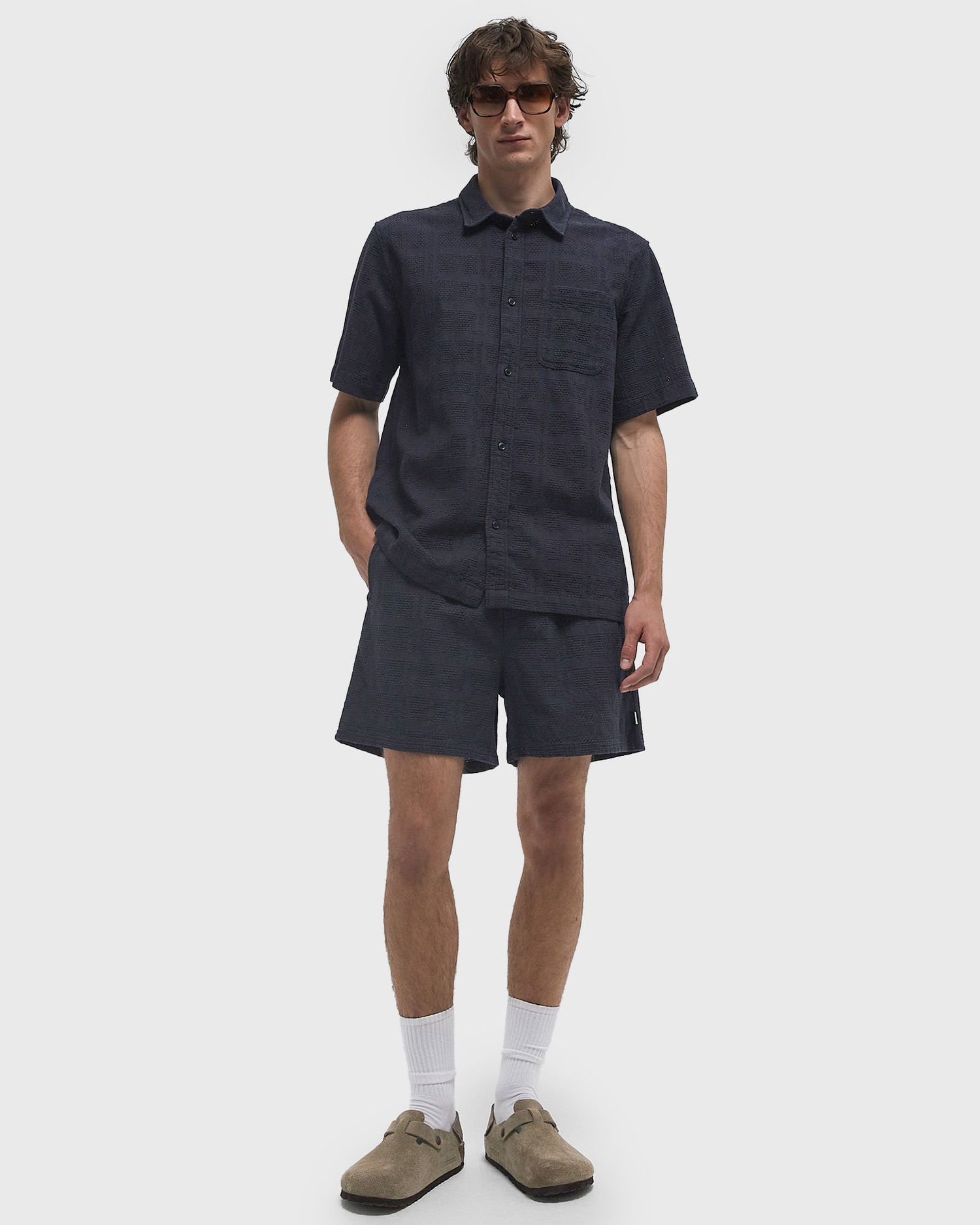 Skjorta Les Deux Charlie Short Sleeve Shirt Mörkblå | LDM401081-460460, 1