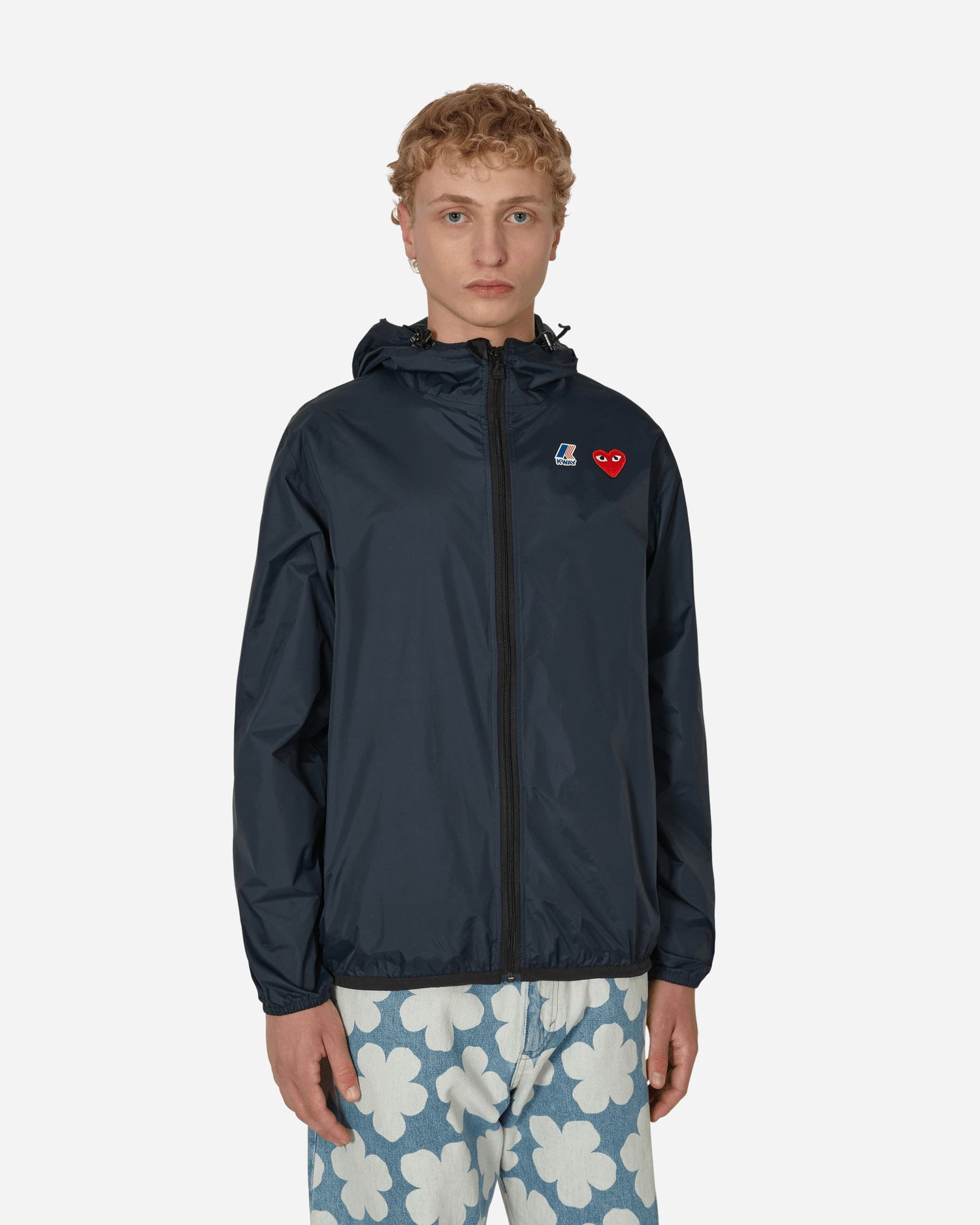 Vindjacka Comme des Garçons Play x K-Way Full Zip Packable Jacket Mörkblå | P1J501-1, 1