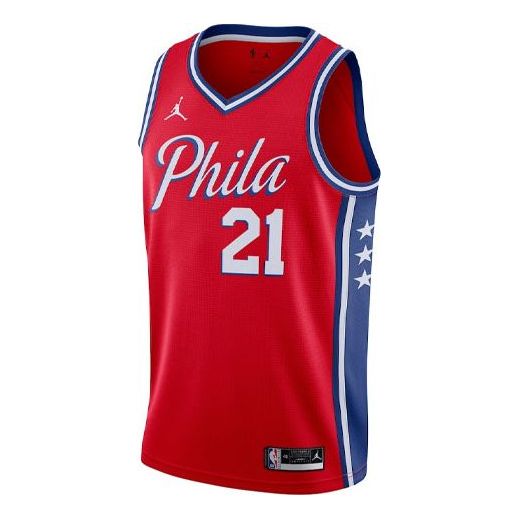 Jersey Jordan NBA Philadelphia 76ers Joel Embiid Jersey Röd | CV9490-666