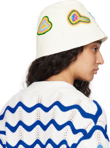 Hatt Casablanca Casablanca Crochet Bucket Hat Vit | AS25-HAT-079-01, 4