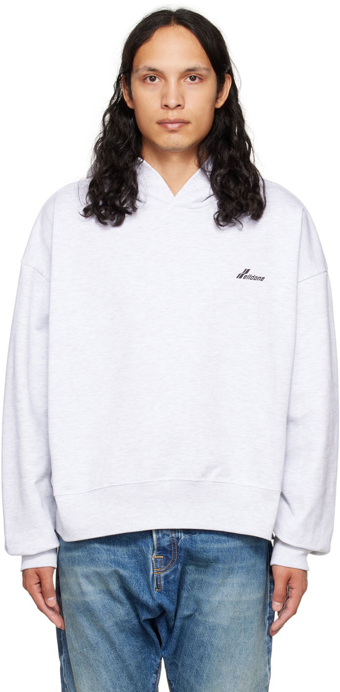 Sweatshirt We11done We11done Lettering Symbol Hoodie Grå | WD-TH3-22-840-U-GY, 0