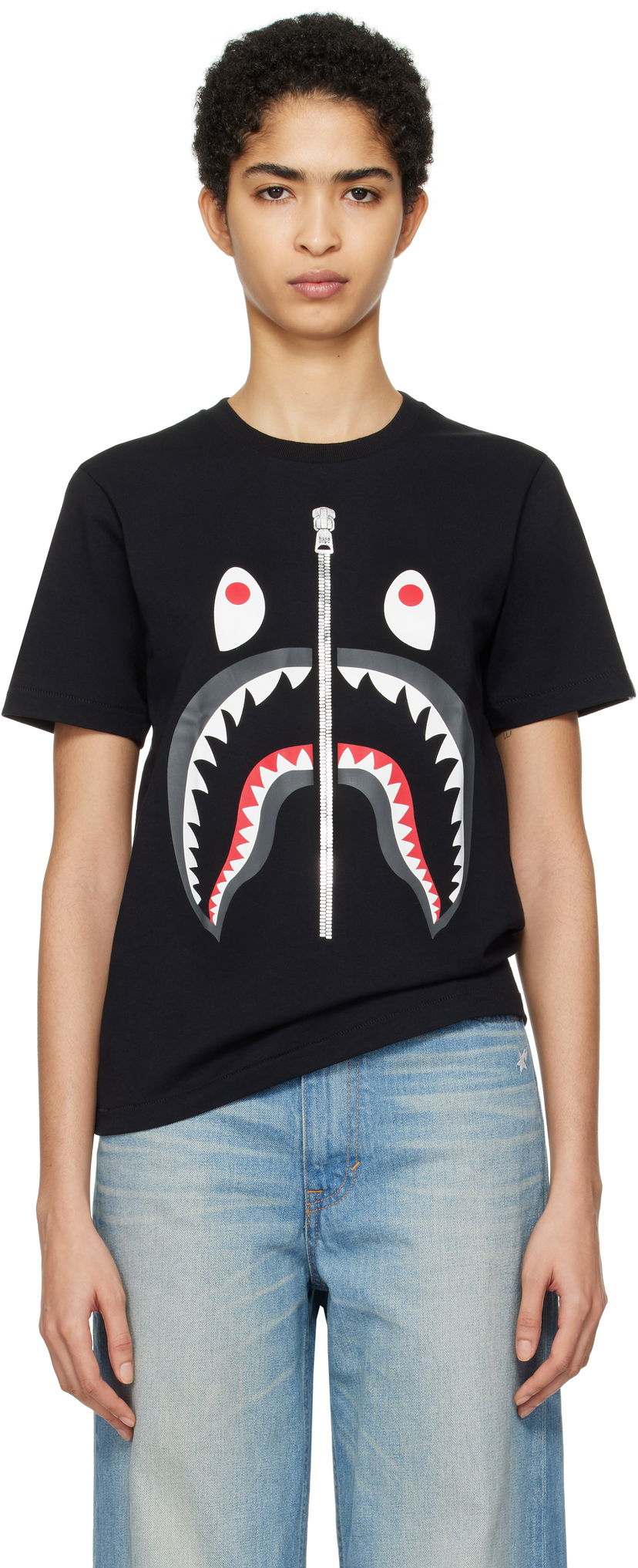 T-shirt BAPE Shark Graphic Cotton T-shirt Svart | 001TEK802003L
