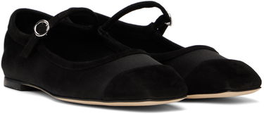 Kläder Aeyde Aeyde Uma Satin Toe-Cap Ballerina Flats Svart | A11-FL-RKLS08FL169-SS25-800-067, 3