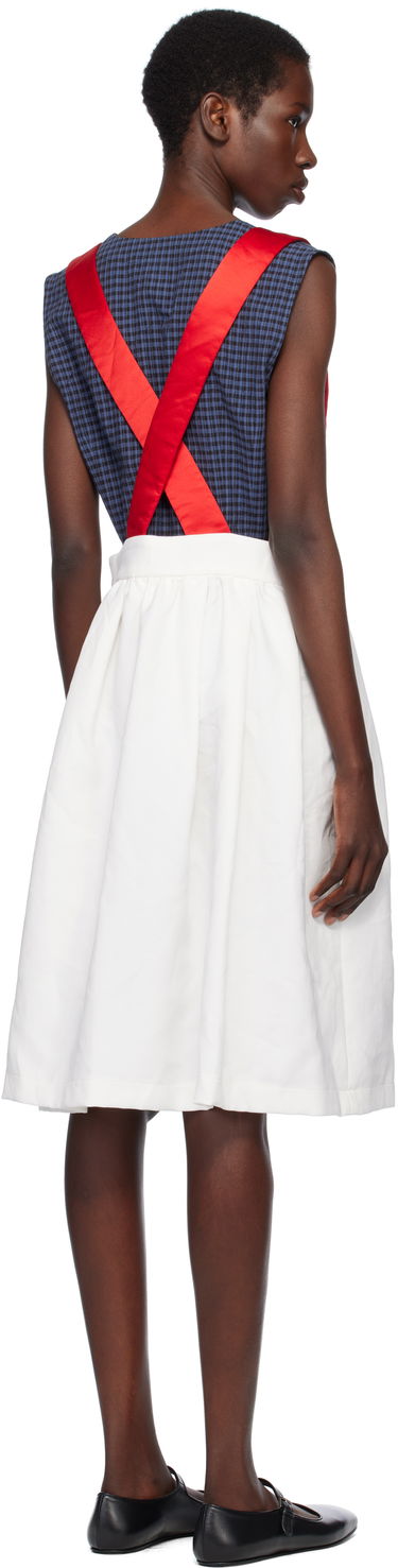 Kjol Comme des Garçons Comme des Garçons Girl Gabardine & Satin Midi Skirt Vit | NO-A005-051, 2