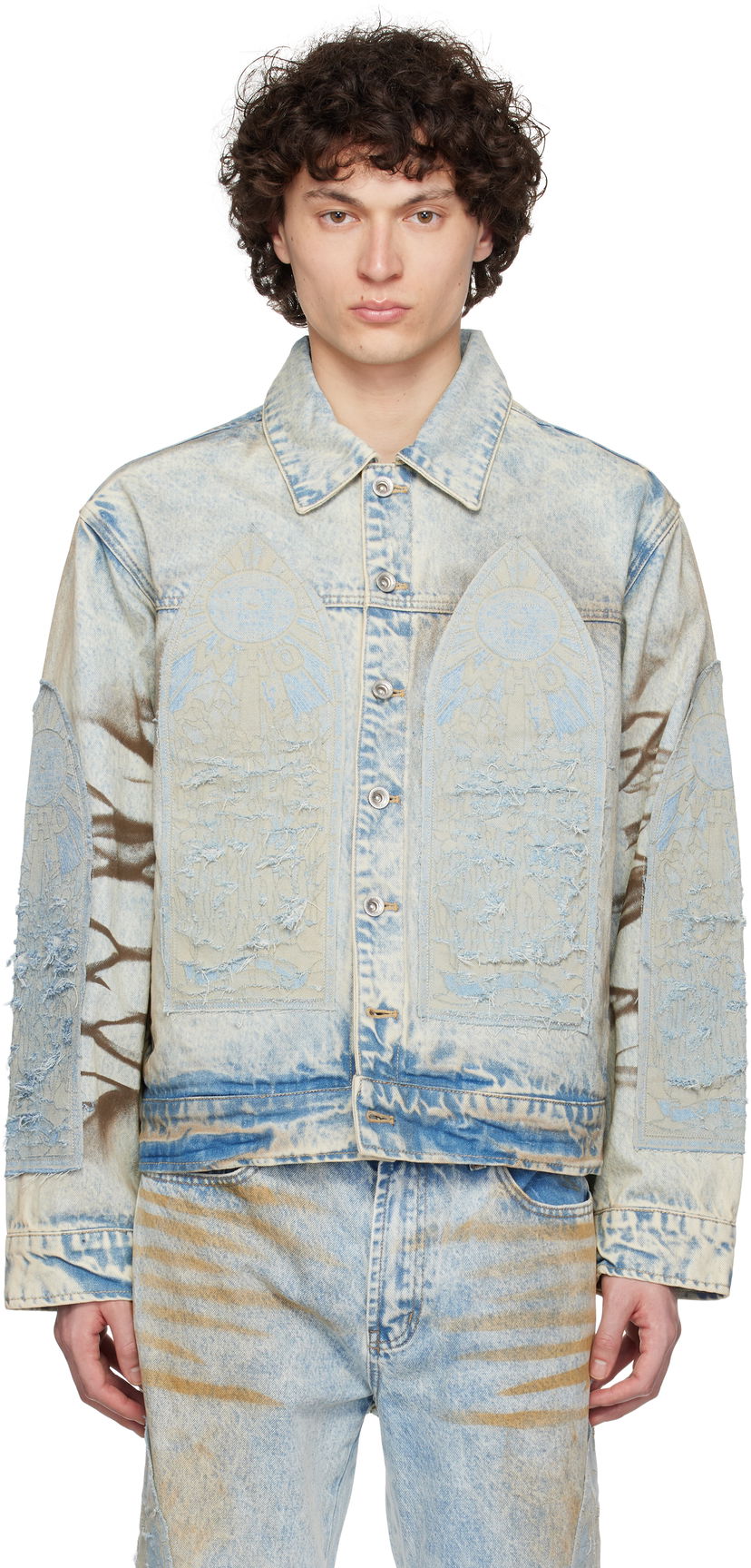 Jacka Who Decides War Who Decides War Signature Mechanic Trucker Denim Jacket Blå | 1131310009SS25