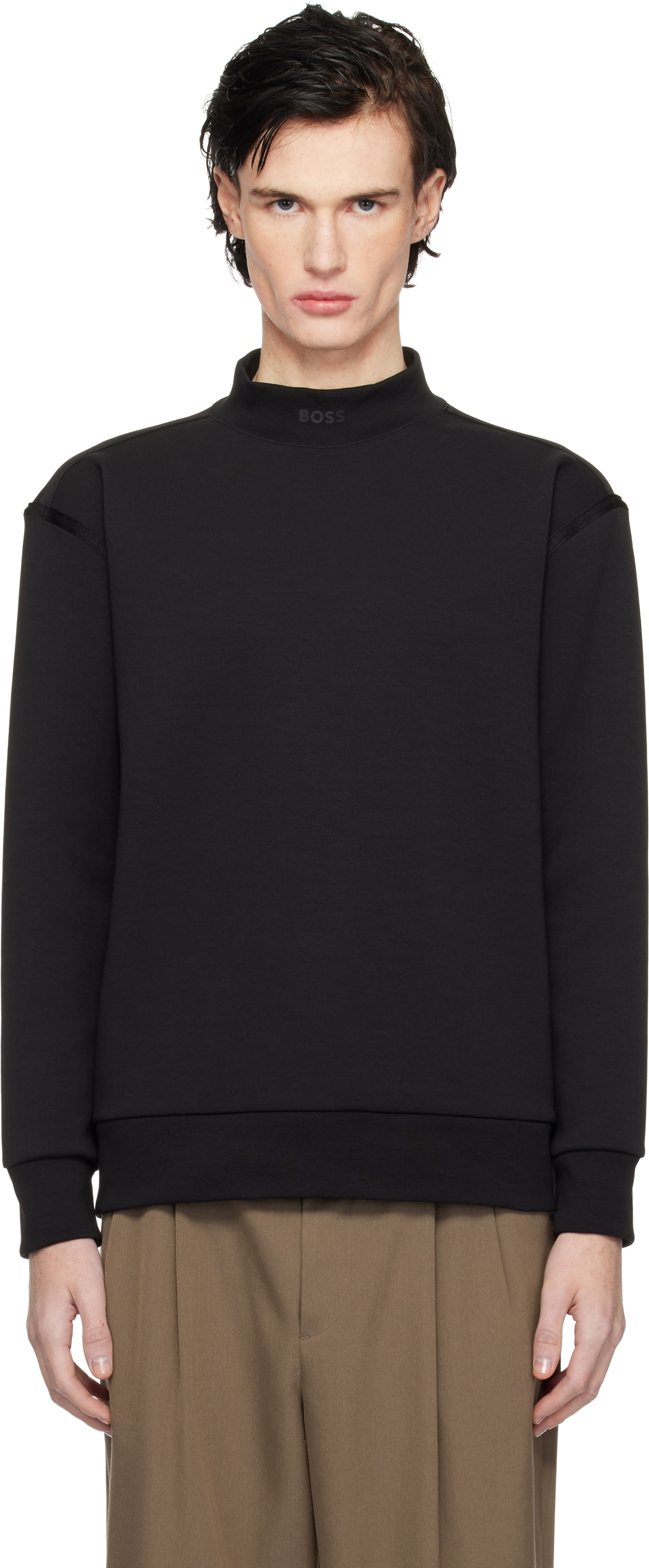 Sweatshirt BOSS Mock Neck Sweatshirt Svart | 50534121, 0