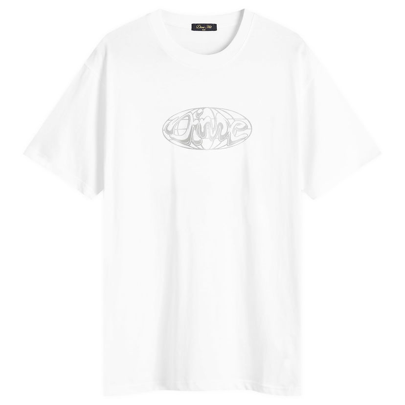 T-shirt Dime Dime Globe T-Shirt, Size Large Vit | DIMESP2561WHT