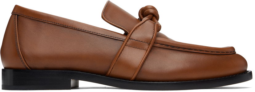 Sneakers och skor Bottega Veneta Bottega Veneta Astaire Knotted Leather Loafers Brun | 796696 V4AF0