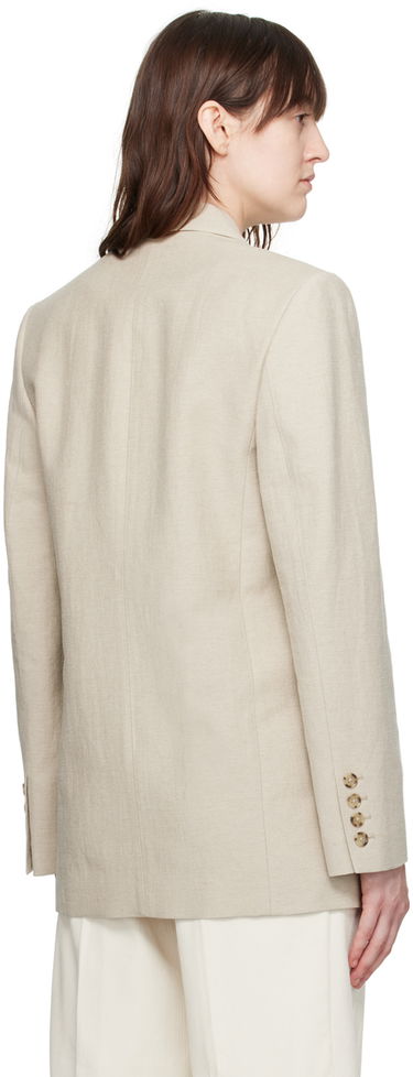 Jacka TOTEME Women's Tailored Single-Breasted Blazer Beige | 243-WRZ869-FB0196, 2