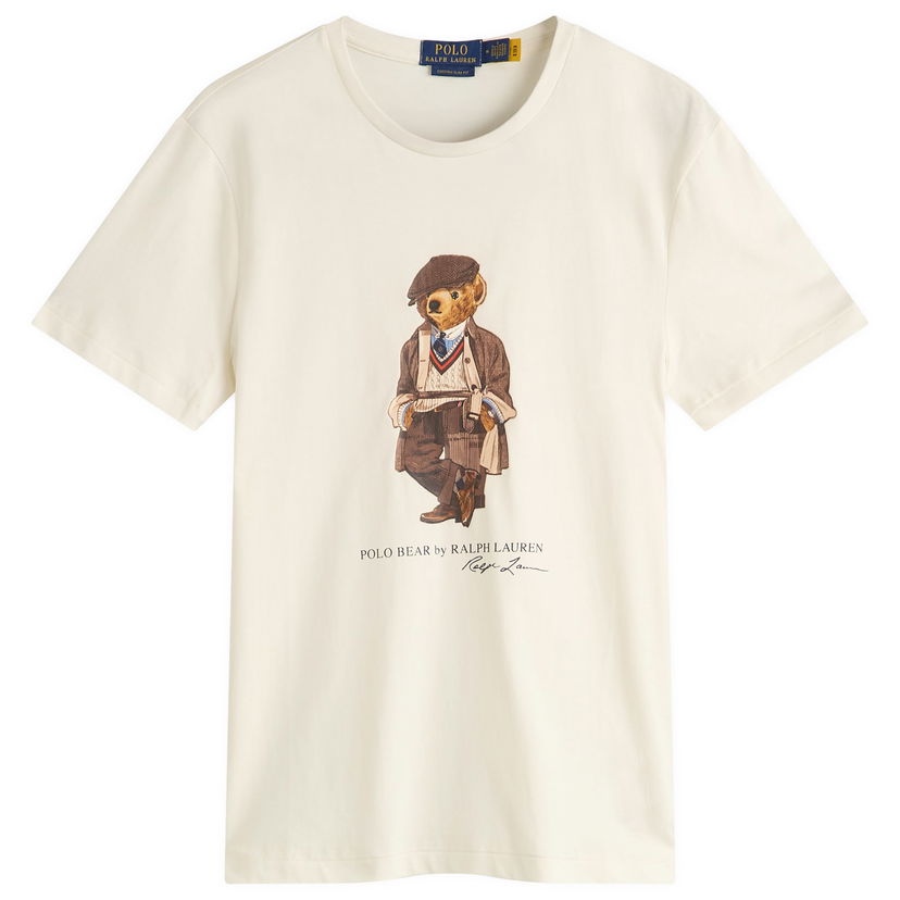 T-shirt Polo by Ralph Lauren Ralph Lauren Heritage Bear Graphic Tee, Size Large Beige | 710P00085001-WHT