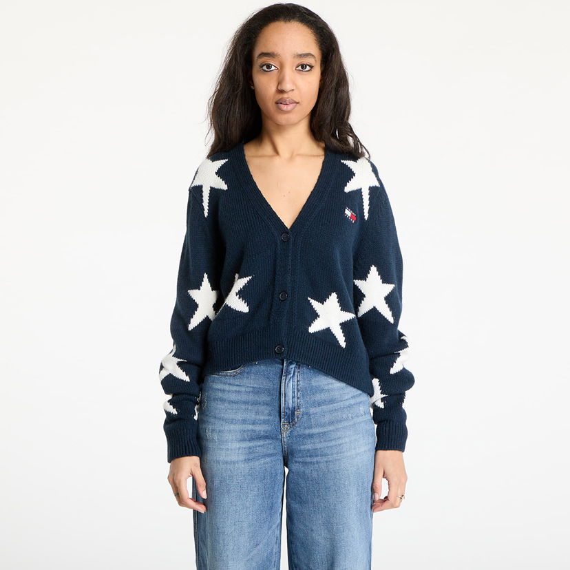 Sweater Tommy Hilfiger Tommy Jeans Star Cardigan Mörkblå | DW0DW20275 C1G