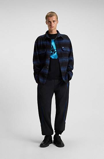 Skjorta BOSS Oversized-fit shirt with shadow stripe Flerfärgad | 50549801, 1