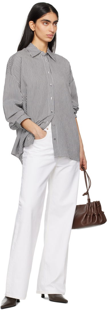 Skjorta AGOLDE AGOLDE Roux Striped Button-Down Shirt Vit | A7354-1790, 4