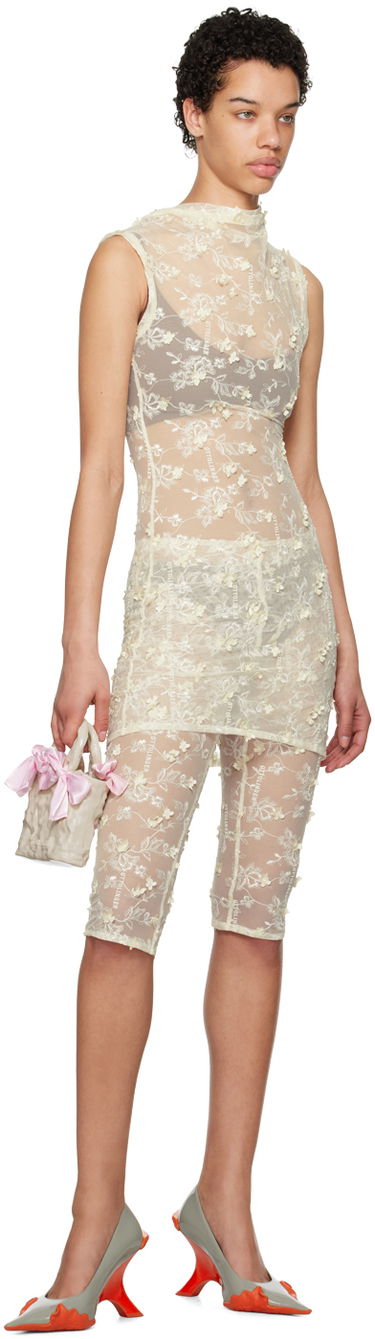 Klä Ottolinger Ottolinger Floral Tulle Mini Dress Beige | 1901301, 3