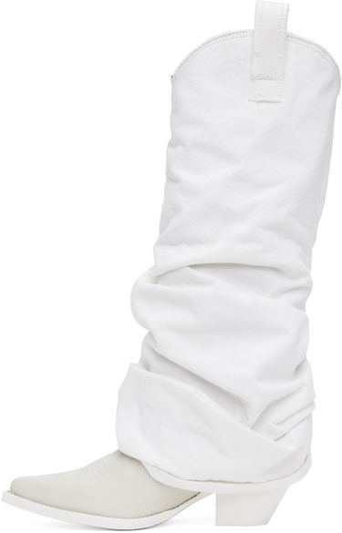 Kläder R13 R13 Mid Cowboy Denim Sleeve Boots Vit | R13S0107-WHT, 2