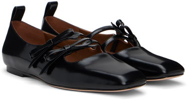 Klä SHUSHU/TONG SHUSHU/TONG Double Bow Mary Jane Ballerina Flats Svart | MWDDAC04 LEA001, 3