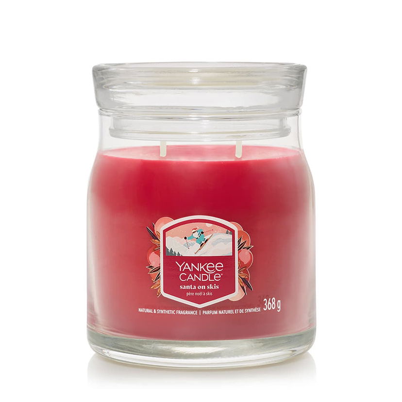 Ljus Yankee Candle Signature Medium Jar 2 Wicks Santa On Skis Röd | 43501