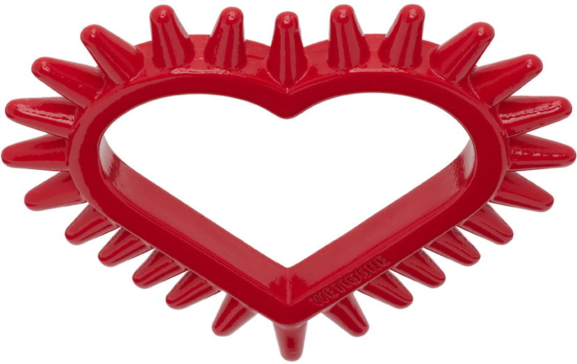 Spel We11done We11done Small Spike Heart Ring Röd | WD-AJ1-23-503-U-RD