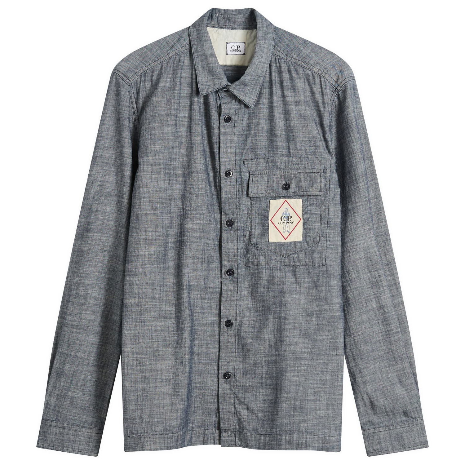 Skjorta C.P. Company C.P. Company Chambray Overshirt, Size Large Blå | 19CMSH145A-110065W-D17, 1