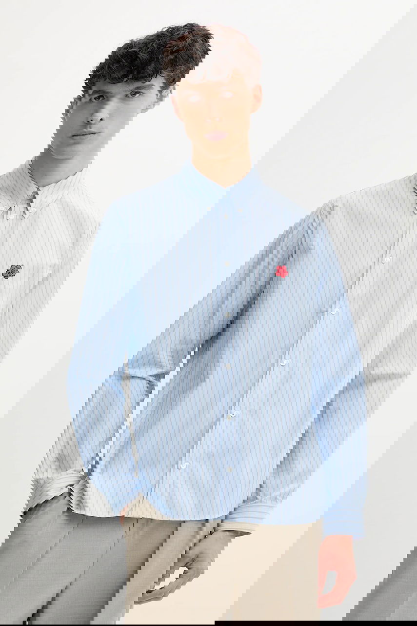 Skjorta KENZO Kenzo Relaxed Fit Striped Shirt Blå | FF65CH4109LD, 0