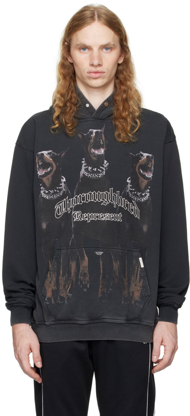 Sweatshirt Represent Clo Hoodie Thoroughbred Svart | MLM41134
