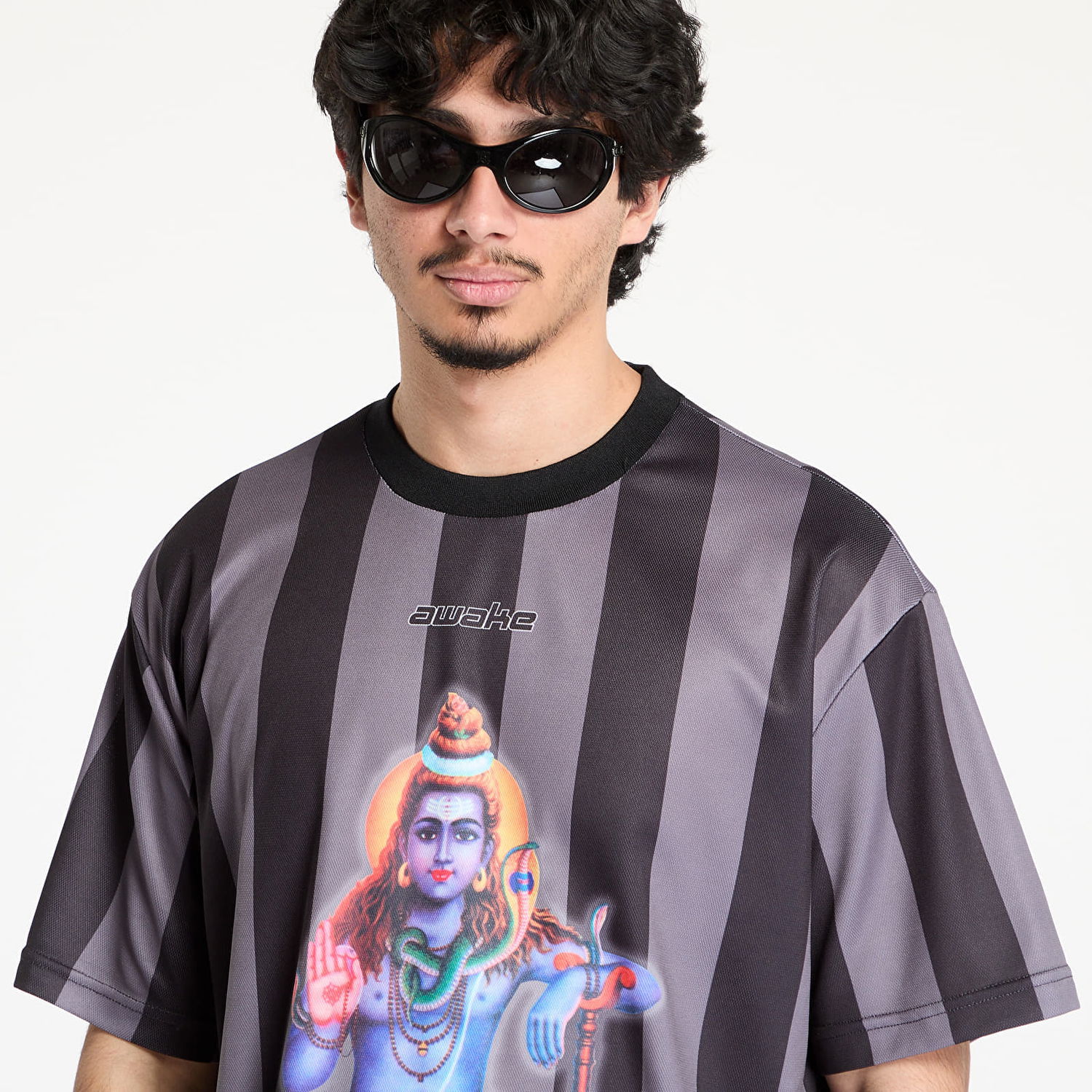 T-shirt Awake NY Awake NY Soccer Jersey SS Top Grå | AWK-SP25-TP006-BLK, 1