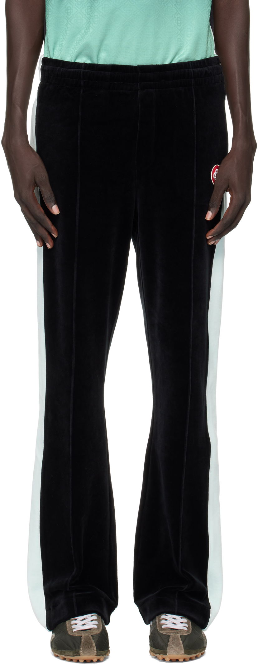 Träningsbyxor Casablanca Casablanca Velour Track Pants Svart | MPF25-JTR-281-01
