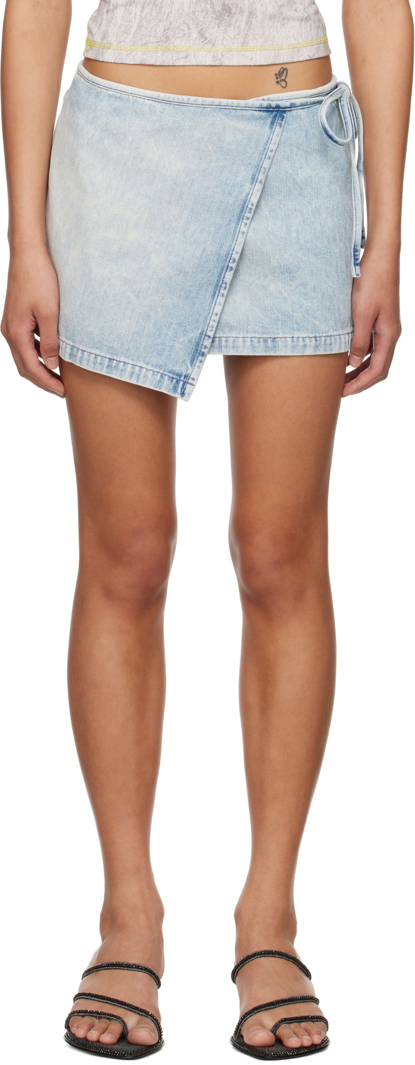 Kjol Diesel Diesel De-Lem-Mini Wrap Denim Miniskirt Blå | A17110 09L60