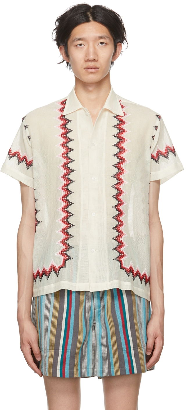 Skjorta Bode Bode Loop Mesh Shirt Vit | MRSH000066