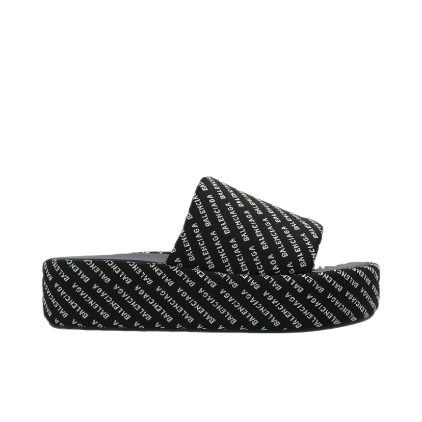 Sneakers och skor Balenciaga Rise Platform Slide "Black White" W Svart | 656988 W2EK0 1090