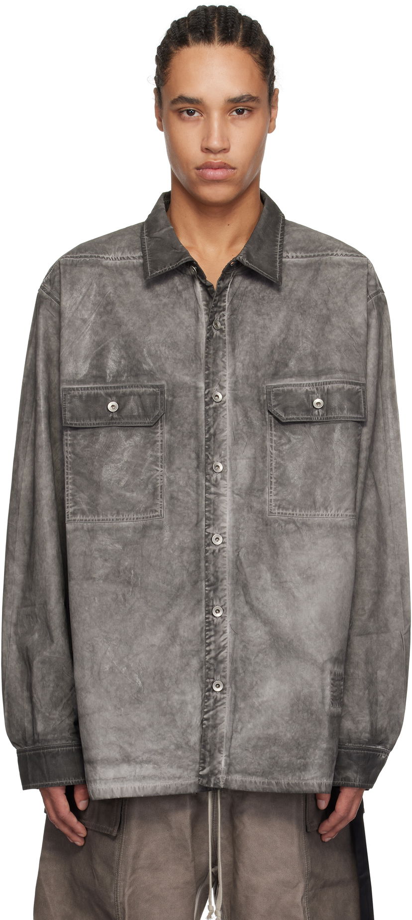 Skjorta Rick Owens Rick Owens DRKSHDW Hollywood Jumbo Overshirt Grå | DU01E3297 PF