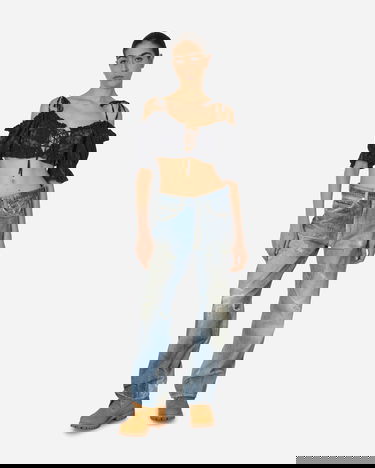 Linne GUESS Dyed Sangallo Top Washed Out Black Svart | W4GH03WEUC0 F9CK, 4