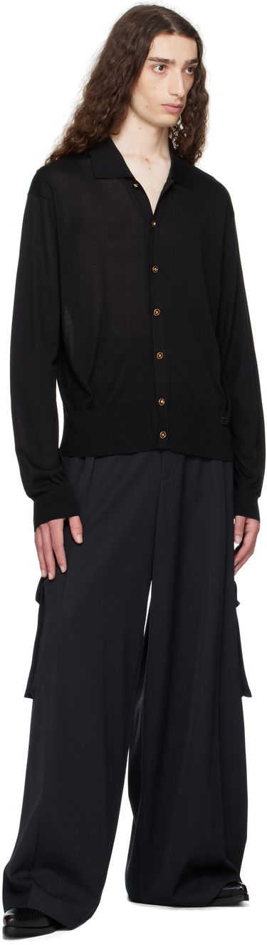 Sweater Versace Versace Knit Silk Cardigan Svart | 1020281_1A12273, 3