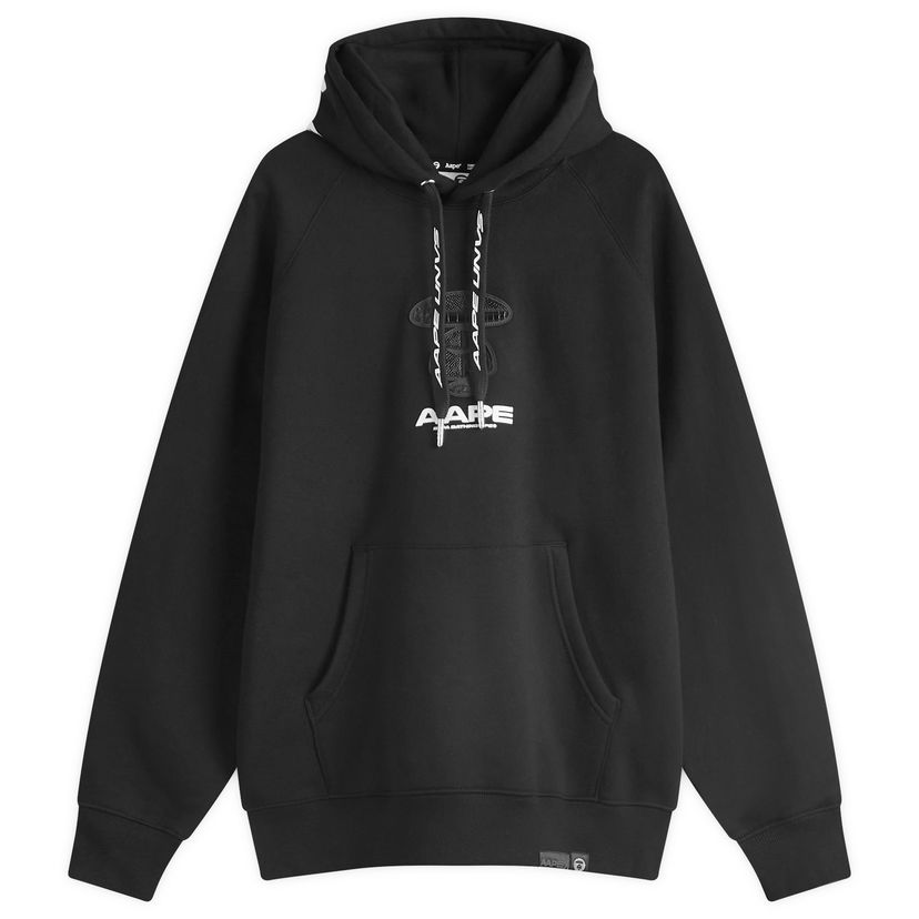 Sweatshirt AAPE by A Bathing Ape AAPE Croc Chest Badge Hoody, Size Large Svart | AAPSWMB357XXNBKX