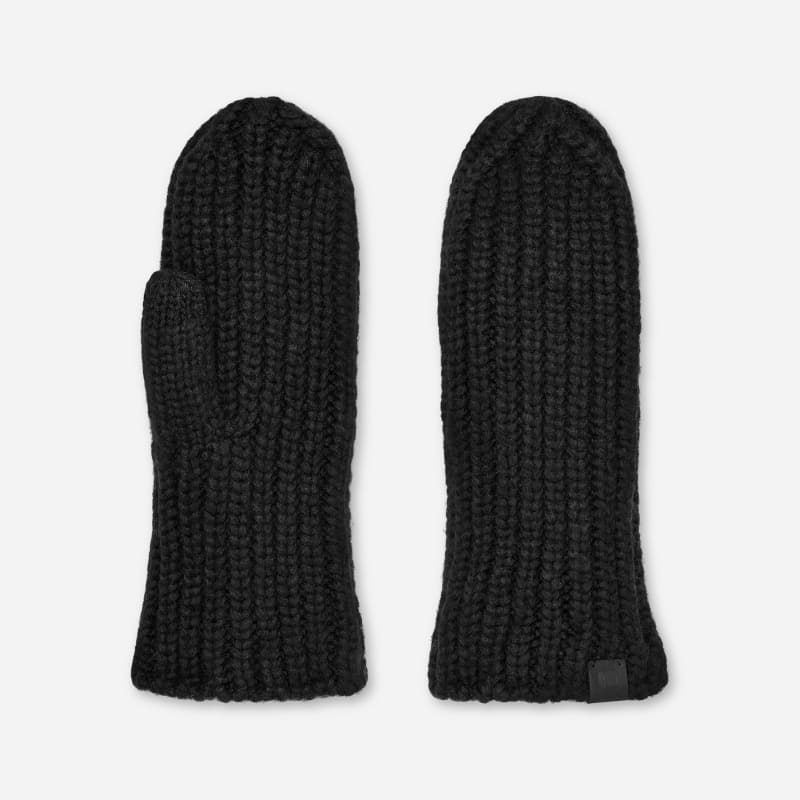 Handskar UGG UGG Rib Knit Mittens Svart | 101022-BLK, 1