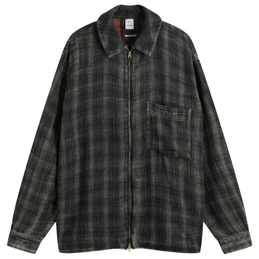 Skjorta Won Hundred Zayne Zip Overshirt, Size Small Svart | 3704-13059