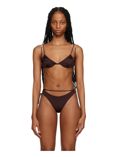 Badkläder Jacquemus 'Le Haut de Maillot Barco' Bikini Top Brun | 23E231SW040-2295