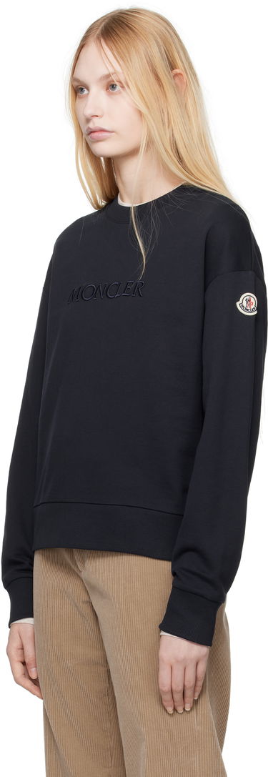 Sweater Moncler Moncler Embroidered Logo Sweatshirt Svart | K10938G0001689A1K, 3